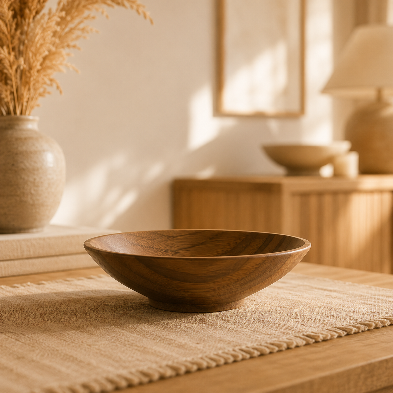 Optidwell™ Minimalist Wood Centerpiece Bowl