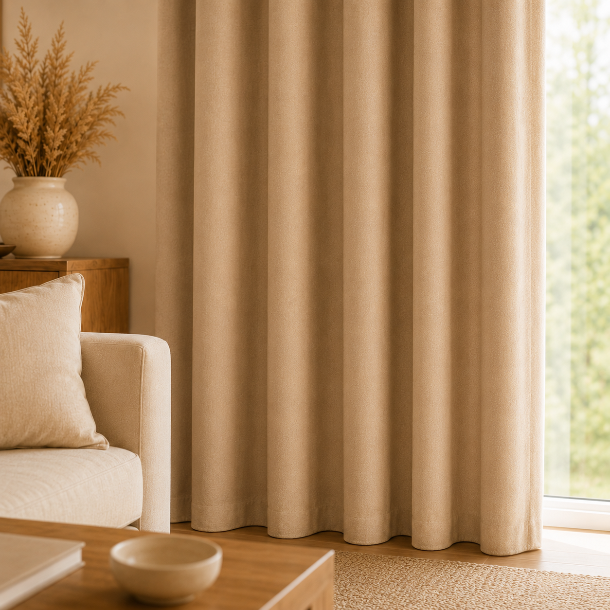 Optidwell™ Soft Linen Texture Blackout Curtains for Modern Home